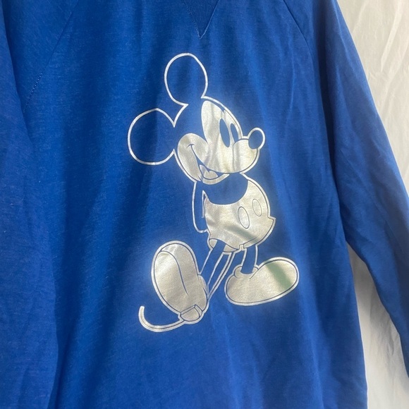 Walt Disney World Crewneck Mickey Sweatshirt Silver Blue Size Large - Picture 6 of 13